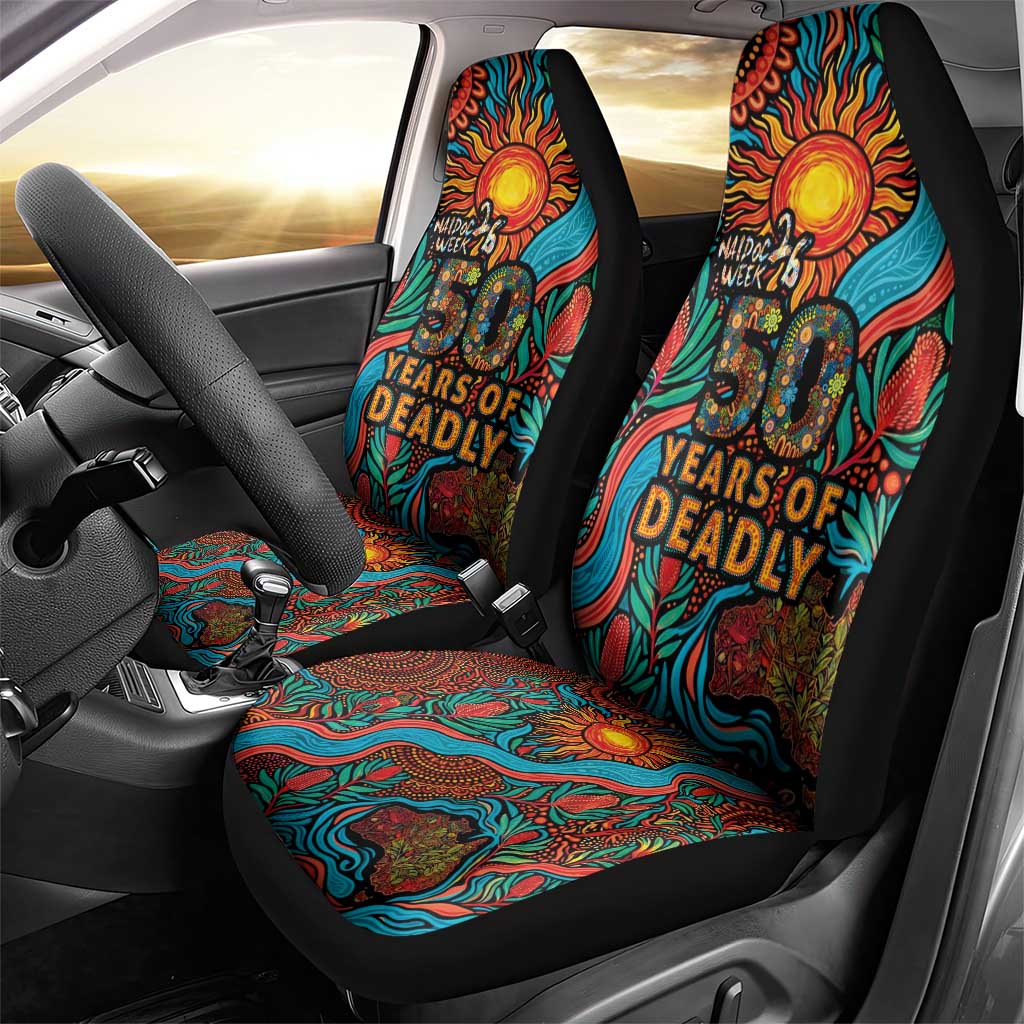 NAIDOC Week 26 Car Seat Cover 50 Years of Deadly Aboriginal Motif