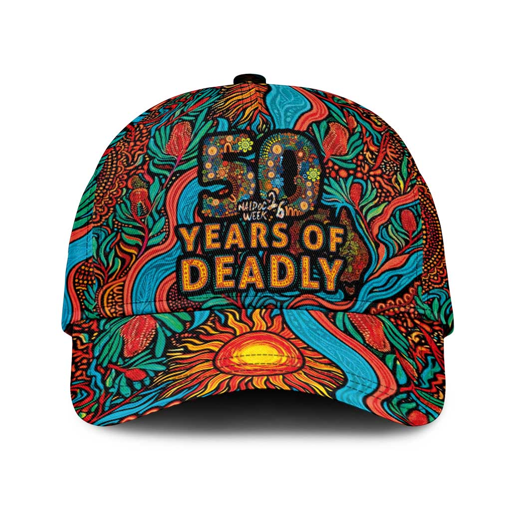 NAIDOC Week 26 Classic Cap 50 Years of Deadly Aboriginal Motif
