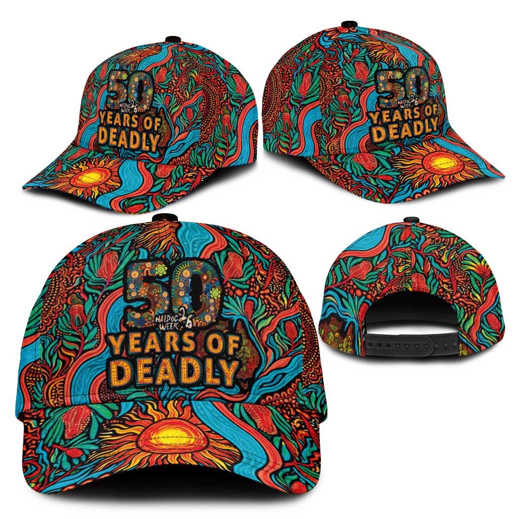 NAIDOC Week 26 Classic Cap 50 Years of Deadly Aboriginal Motif