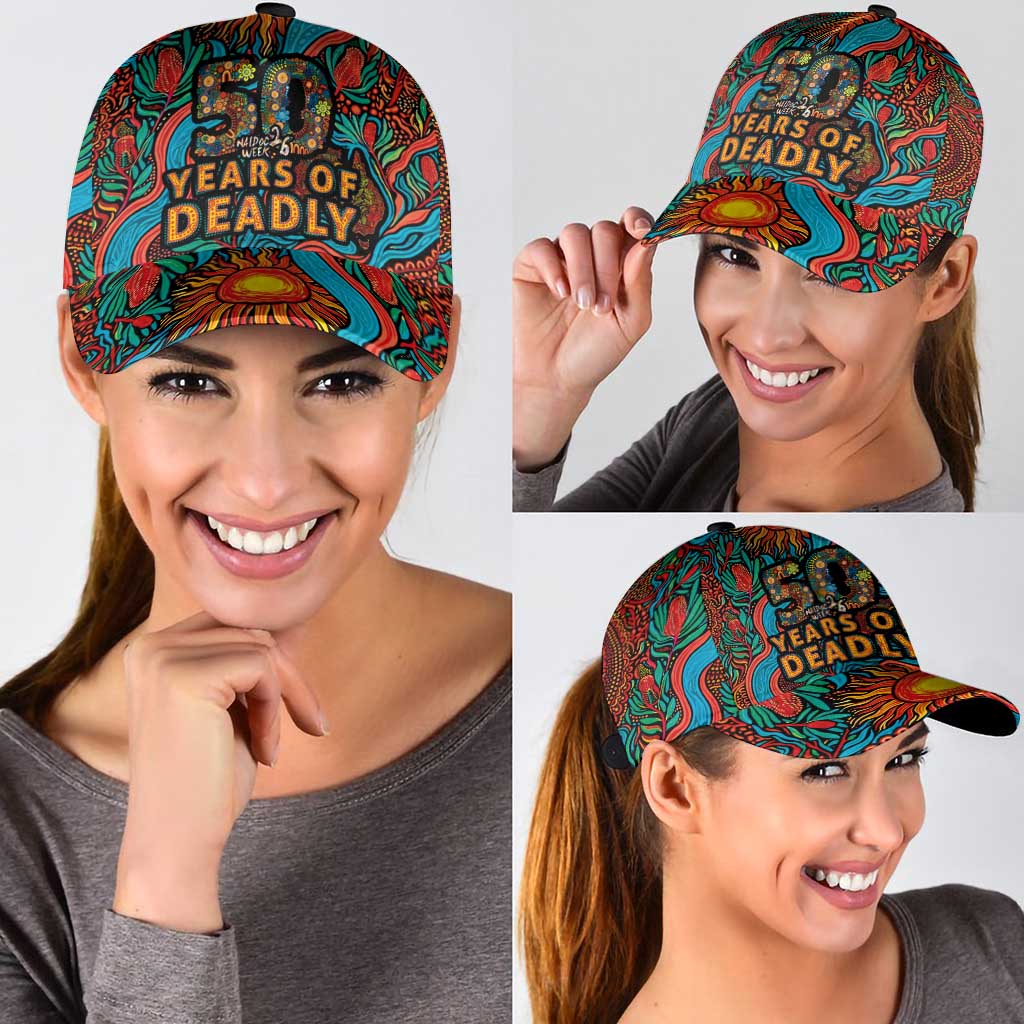 NAIDOC Week 26 Classic Cap 50 Years of Deadly Aboriginal Motif