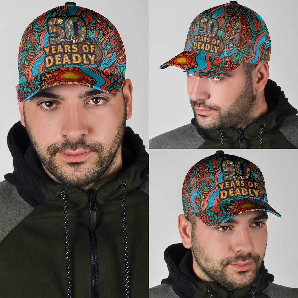 NAIDOC Week 26 Classic Cap 50 Years of Deadly Aboriginal Motif