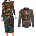 NAIDOC Week 26 Couples Matching Long Sleeve Bodycon Dress and Long Sleeve Button Shirt 50 Years of Deadly Aboriginal Motif
