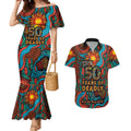 NAIDOC Week 26 Couples Matching Mermaid Dress and Hawaiian Shirt 50 Years of Deadly Aboriginal Motif