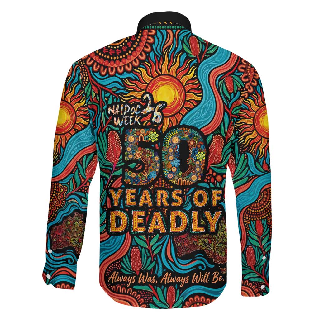 NAIDOC Week 26 Family Matching Tank Maxi Dress and Hawaiian Shirt 50 Years of Deadly Aboriginal Motif