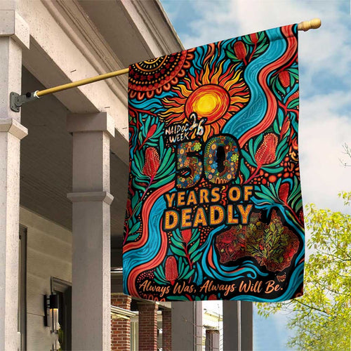 NAIDOC Week 26 Garden Flag 50 Years of Deadly Aboriginal Motif
