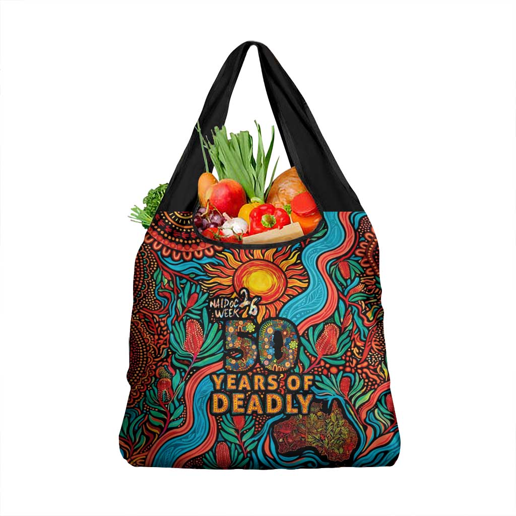 NAIDOC Week 26 Grocery Bag 50 Years of Deadly Aboriginal Motif