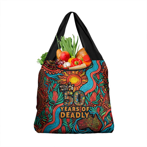 NAIDOC Week 26 Grocery Bag 50 Years of Deadly Aboriginal Motif