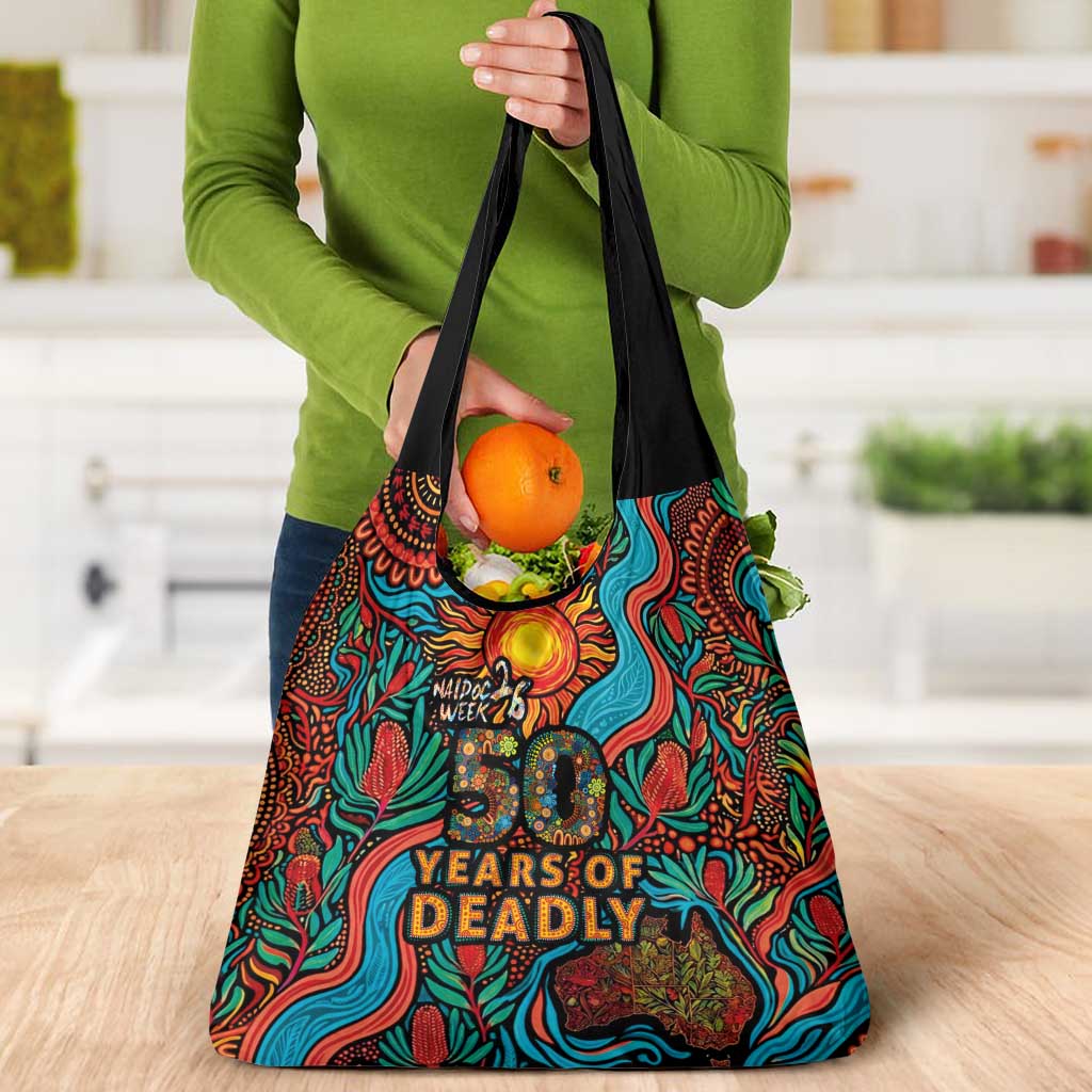 NAIDOC Week 26 Grocery Bag 50 Years of Deadly Aboriginal Motif