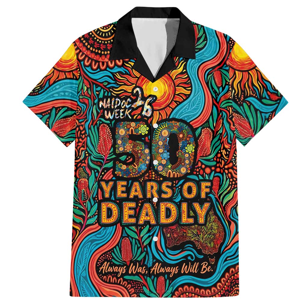NAIDOC Week 26 Hawaiian Shirt 50 Years of Deadly Aboriginal Motif