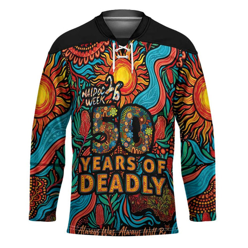 NAIDOC Week 26 Hockey Jersey 50 Years of Deadly Aboriginal Motif