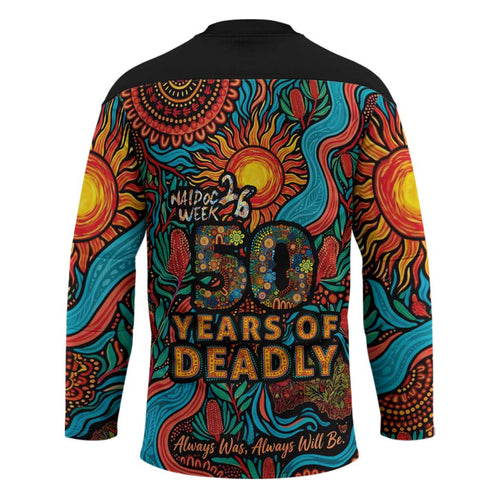 NAIDOC Week 26 Hockey Jersey 50 Years of Deadly Aboriginal Motif
