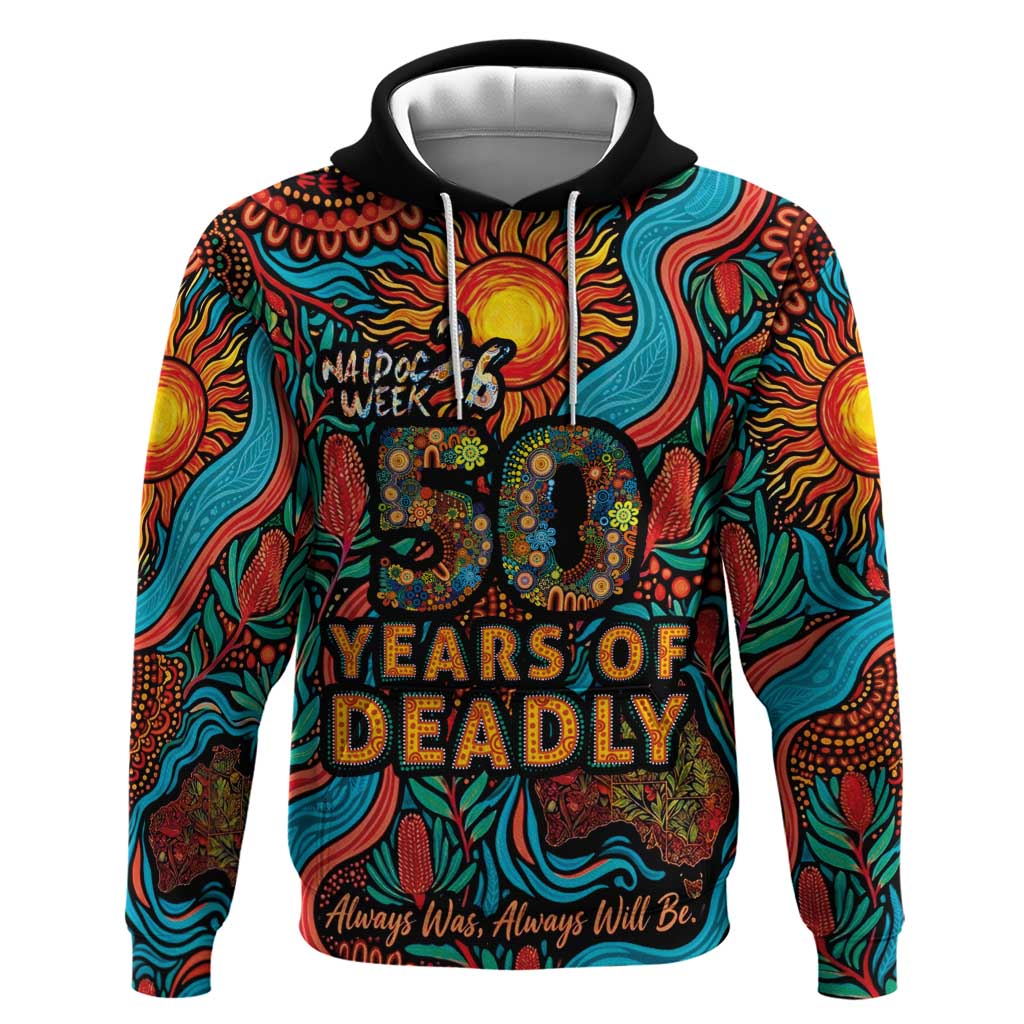 NAIDOC Week 26 Hoodie 50 Years of Deadly Aboriginal Motif