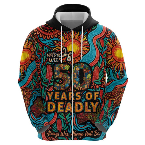 NAIDOC Week 26 Hoodie 50 Years of Deadly Aboriginal Motif