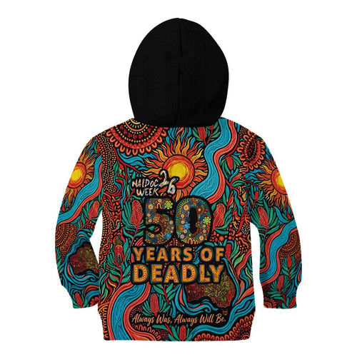 NAIDOC Week 26 Kid Hoodie 50 Years of Deadly Aboriginal Motif