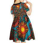 NAIDOC Week 26 Kid Short Sleeve Dress 50 Years of Deadly Aboriginal Motif