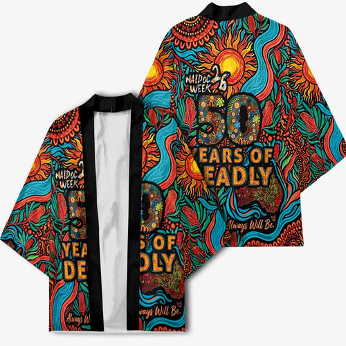 NAIDOC Week 26 Kimono 50 Years of Deadly Aboriginal Motif