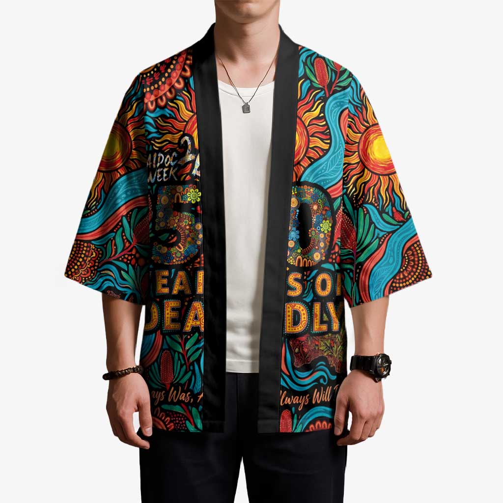 NAIDOC Week 26 Kimono 50 Years of Deadly Aboriginal Motif
