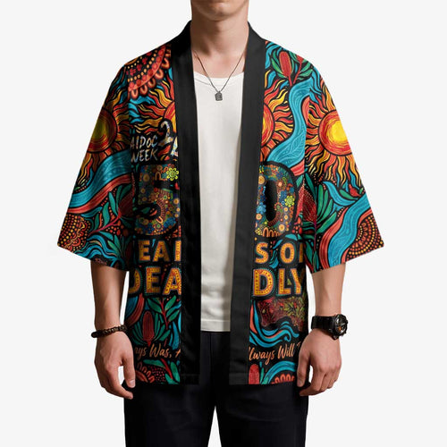 NAIDOC Week 26 Kimono 50 Years of Deadly Aboriginal Motif