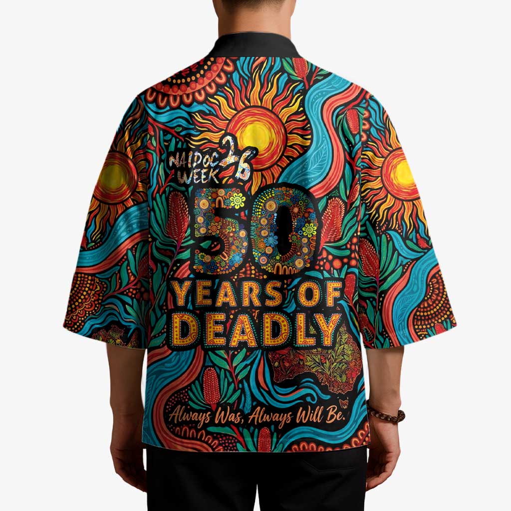 NAIDOC Week 26 Kimono 50 Years of Deadly Aboriginal Motif