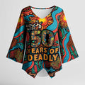 NAIDOC Week 26 Kimono Sleeve Blouse 50 Years of Deadly Aboriginal Motif