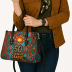 NAIDOC Week 26 Leather Bag 50 Years of Deadly Aboriginal Motif