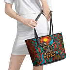 NAIDOC Week 26 Leather Tote Bag 50 Years of Deadly Aboriginal Motif