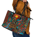 NAIDOC Week 26 Leather Tote Bag 50 Years of Deadly Aboriginal Motif