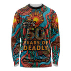 NAIDOC Week 26 Long Sleeve Shirt 50 Years of Deadly Aboriginal Motif