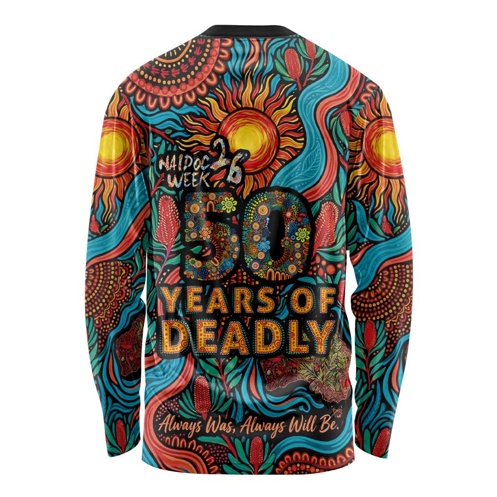 NAIDOC Week 26 Long Sleeve Shirt 50 Years of Deadly Aboriginal Motif