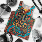 NAIDOC Week 26 Men Tank Top 50 Years of Deadly Aboriginal Motif