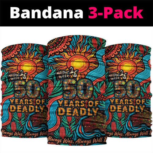 NAIDOC Week 26 Neck Gaiter 50 Years of Deadly Aboriginal Motif