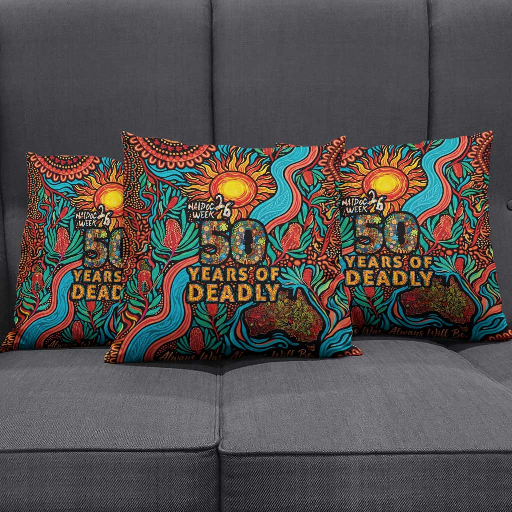 NAIDOC Week 26 Pillow Cover 50 Years of Deadly Aboriginal Motif
