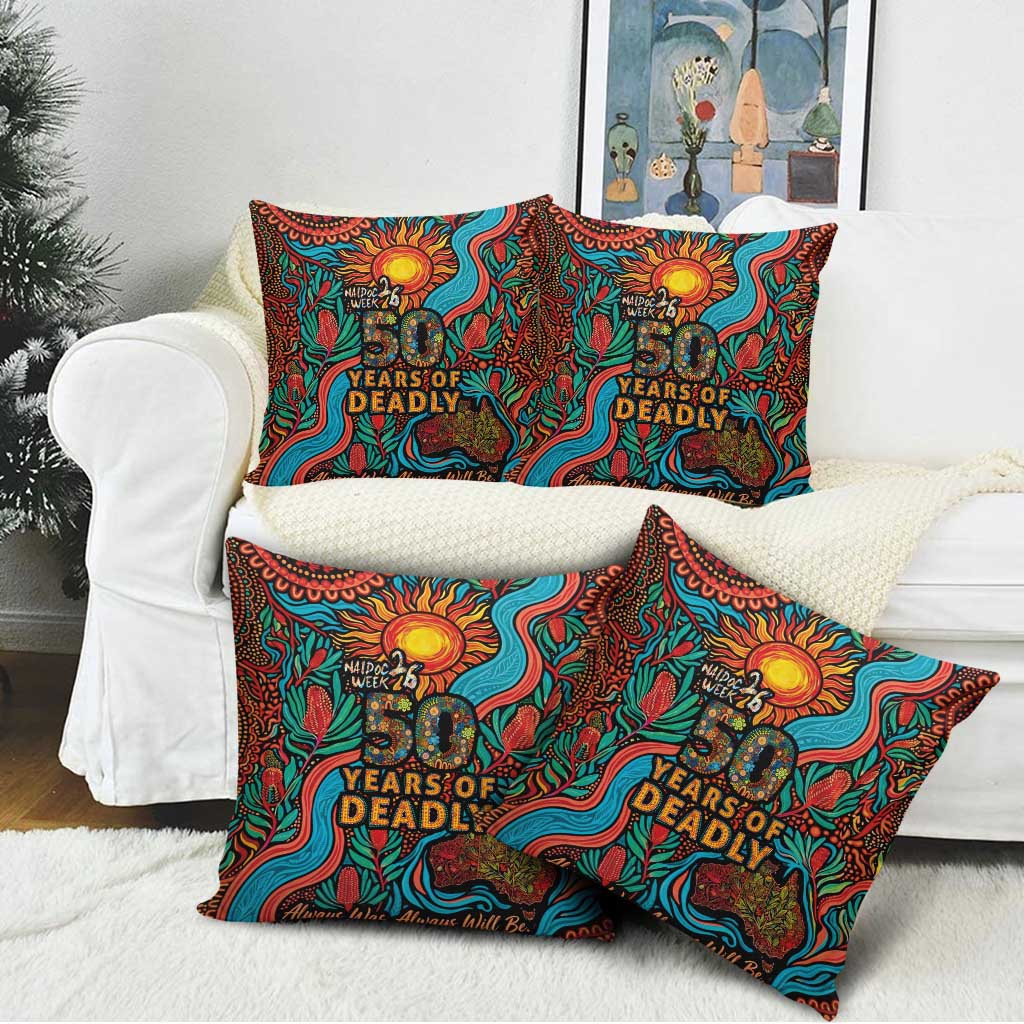 NAIDOC Week 26 Pillow Cover 50 Years of Deadly Aboriginal Motif