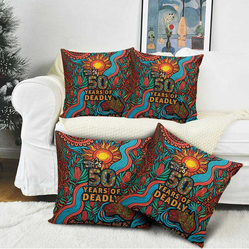 NAIDOC Week 26 Pillow Cover 50 Years of Deadly Aboriginal Motif