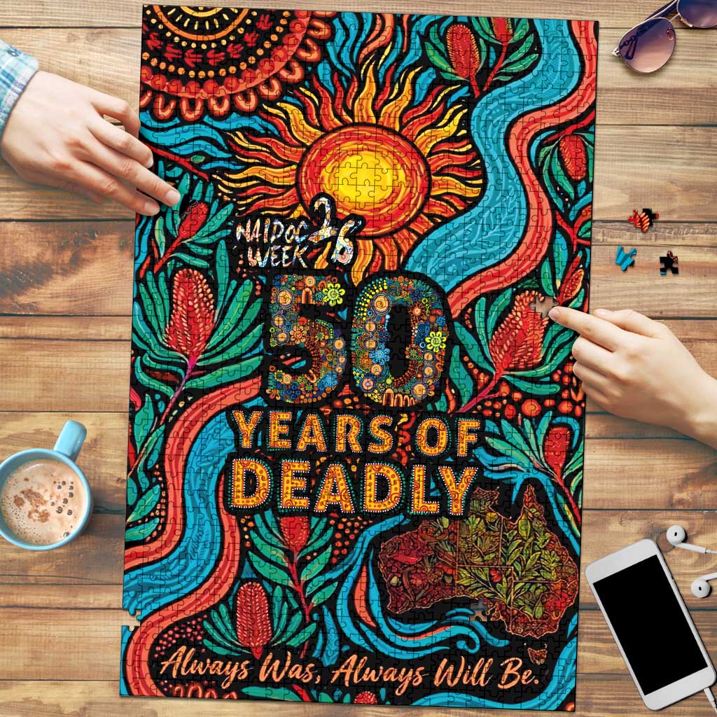 NAIDOC Week 26 Puzzle 50 Years of Deadly Aboriginal Motif