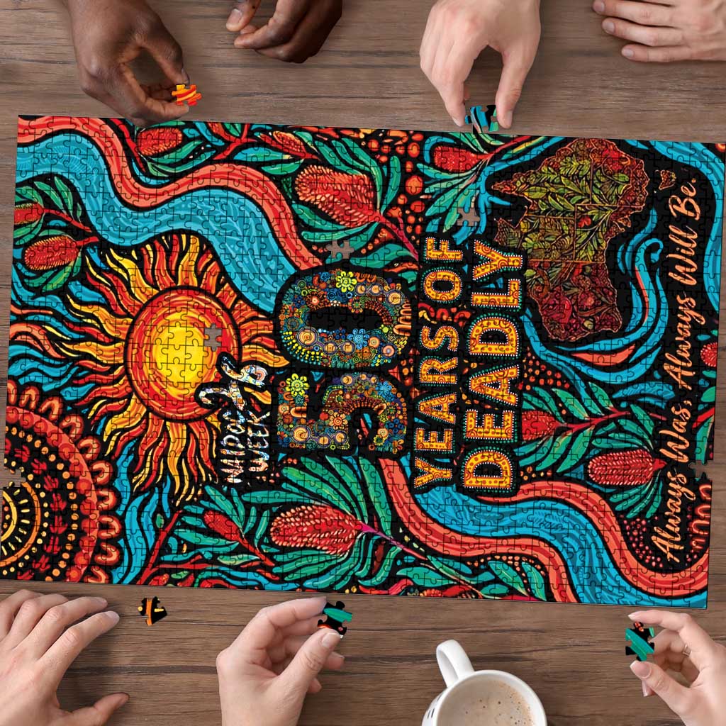 NAIDOC Week 26 Puzzle 50 Years of Deadly Aboriginal Motif
