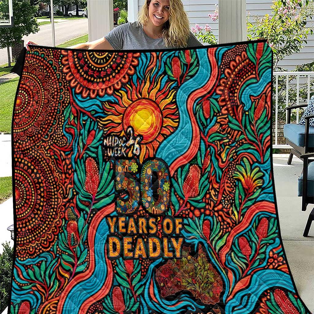 NAIDOC Week 26 Quilt 50 Years of Deadly Aboriginal Motif