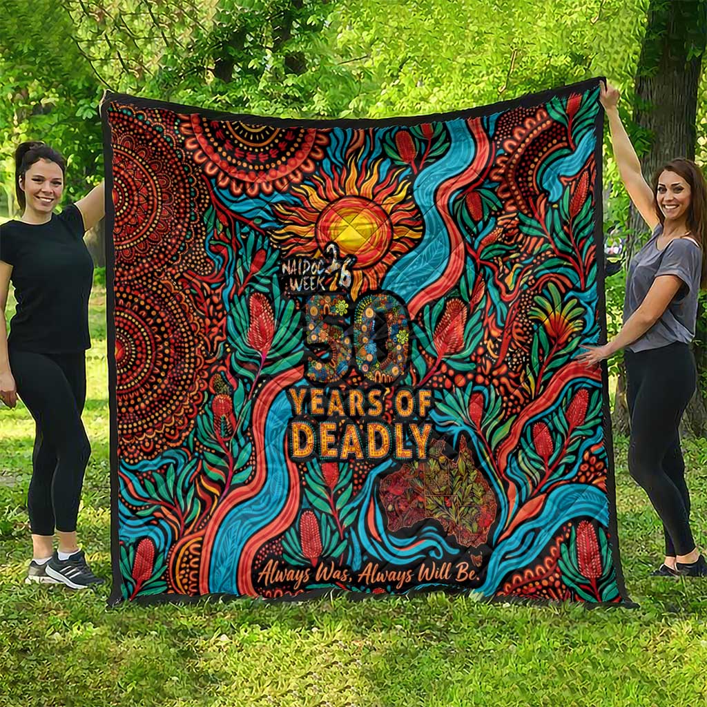 NAIDOC Week 26 Quilt 50 Years of Deadly Aboriginal Motif