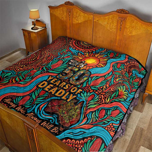 NAIDOC Week 26 Quilt 50 Years of Deadly Aboriginal Motif