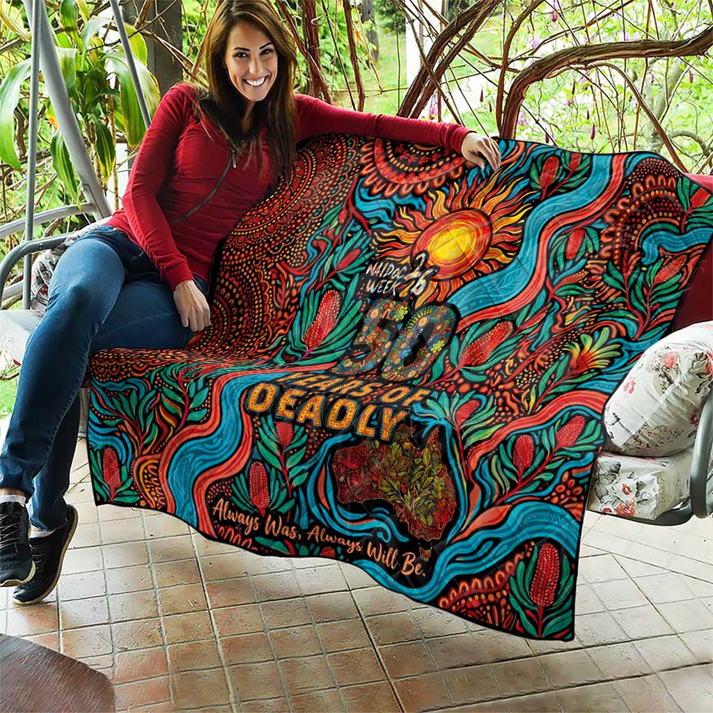 NAIDOC Week 26 Quilt 50 Years of Deadly Aboriginal Motif