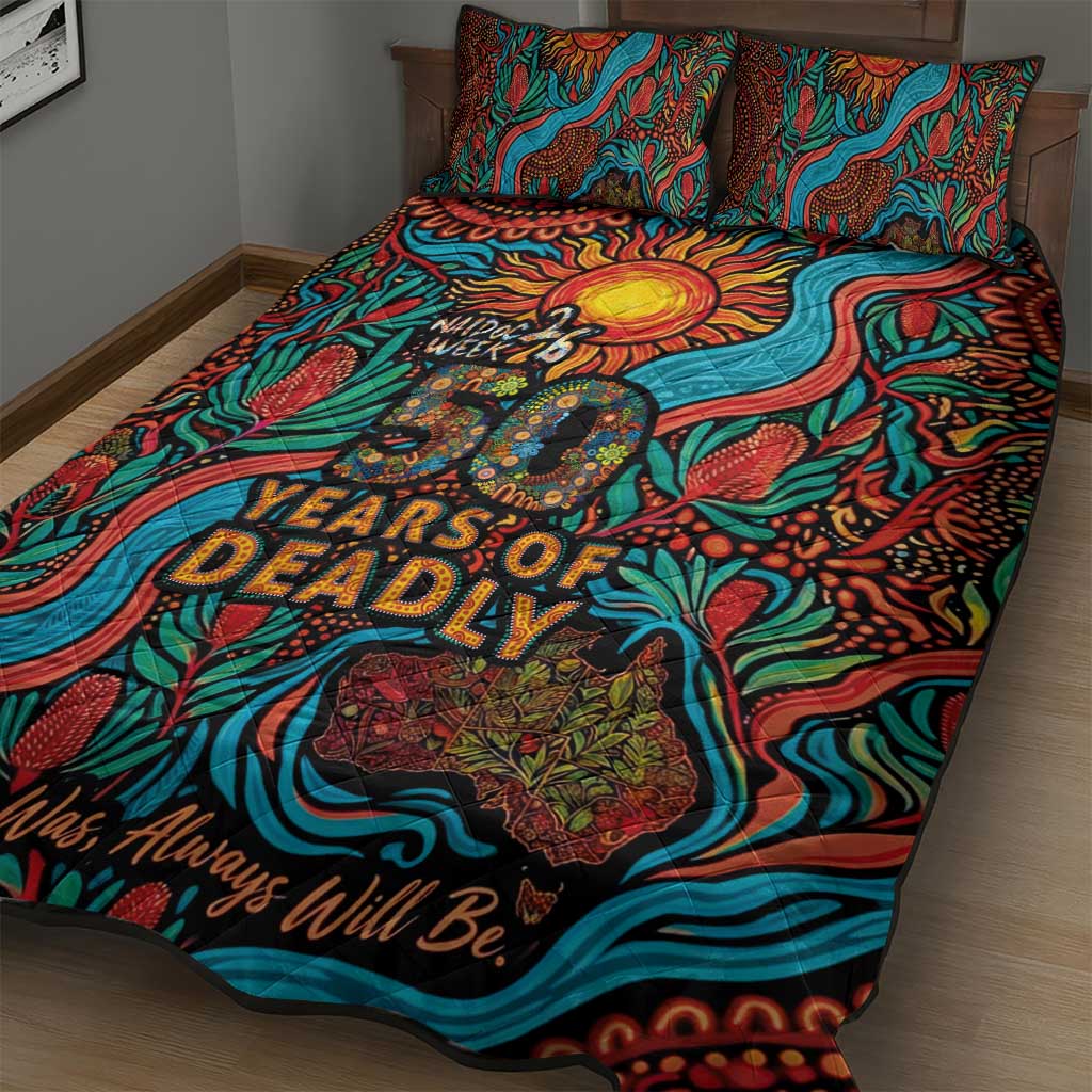 NAIDOC Week 26 Quilt Bed Set 50 Years of Deadly Aboriginal Motif