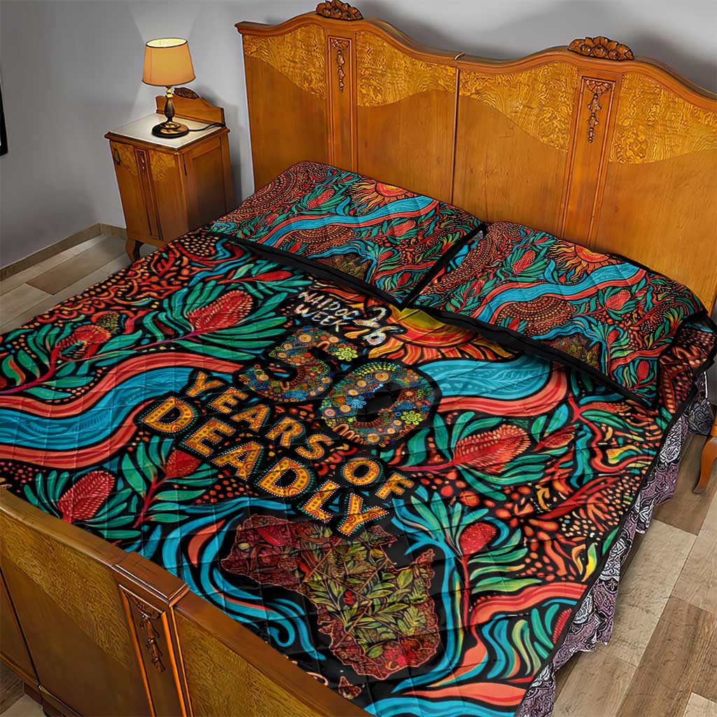 NAIDOC Week 26 Quilt Bed Set 50 Years of Deadly Aboriginal Motif