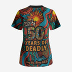 NAIDOC Week 26 Scrub Top 50 Years of Deadly Aboriginal Motif