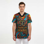 NAIDOC Week 26 Scrub Top 50 Years of Deadly Aboriginal Motif