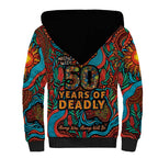 NAIDOC Week 26 Sherpa Hoodie 50 Years of Deadly Aboriginal Motif