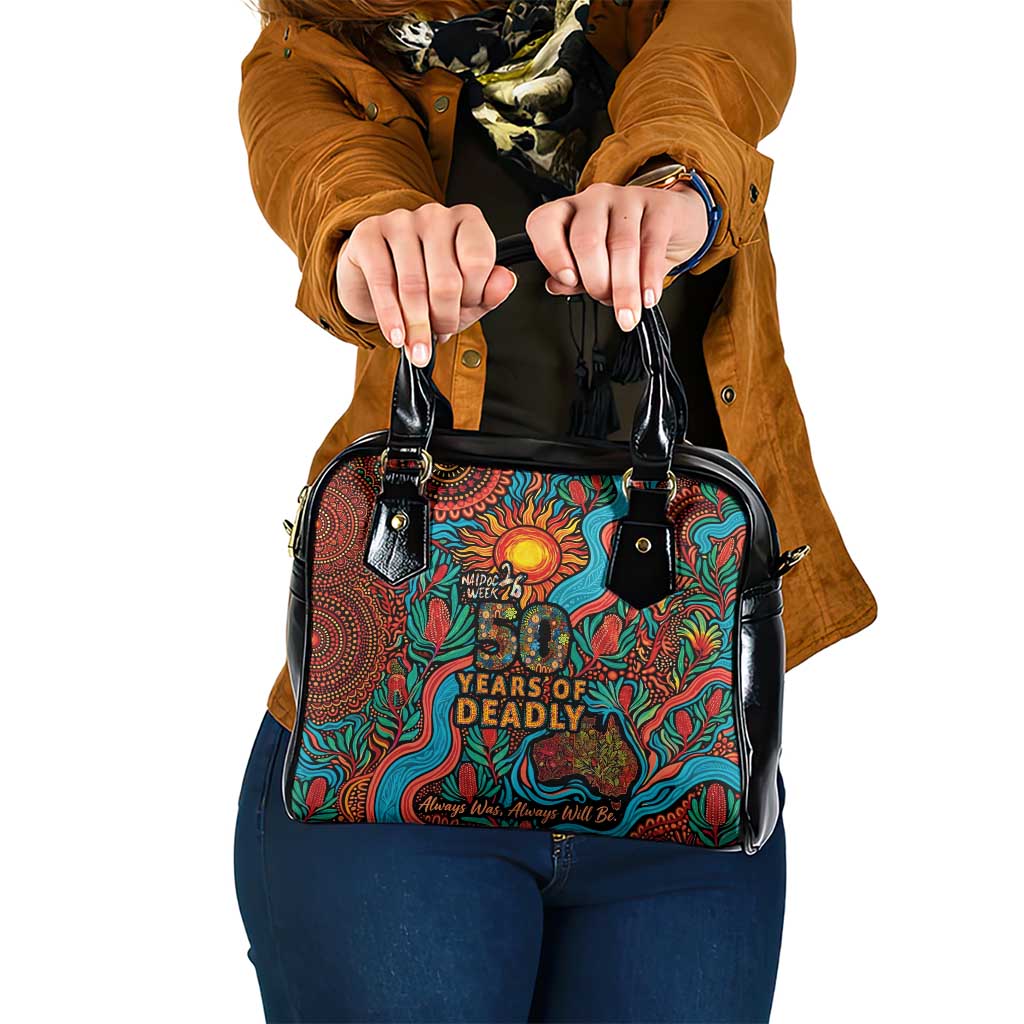 NAIDOC Week 26 Shoulder Handbag 50 Years of Deadly Aboriginal Motif