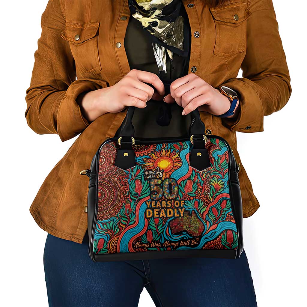 NAIDOC Week 26 Shoulder Handbag 50 Years of Deadly Aboriginal Motif