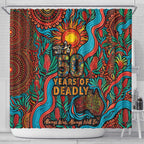 NAIDOC Week 26 Shower Curtain 50 Years of Deadly Aboriginal Motif