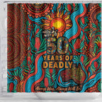 NAIDOC Week 26 Shower Curtain 50 Years of Deadly Aboriginal Motif