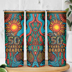 NAIDOC Week 26 Skinny Tumbler 50 Years of Deadly Aboriginal Motif